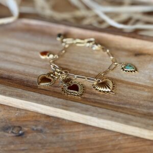Bracelet charms coeurs