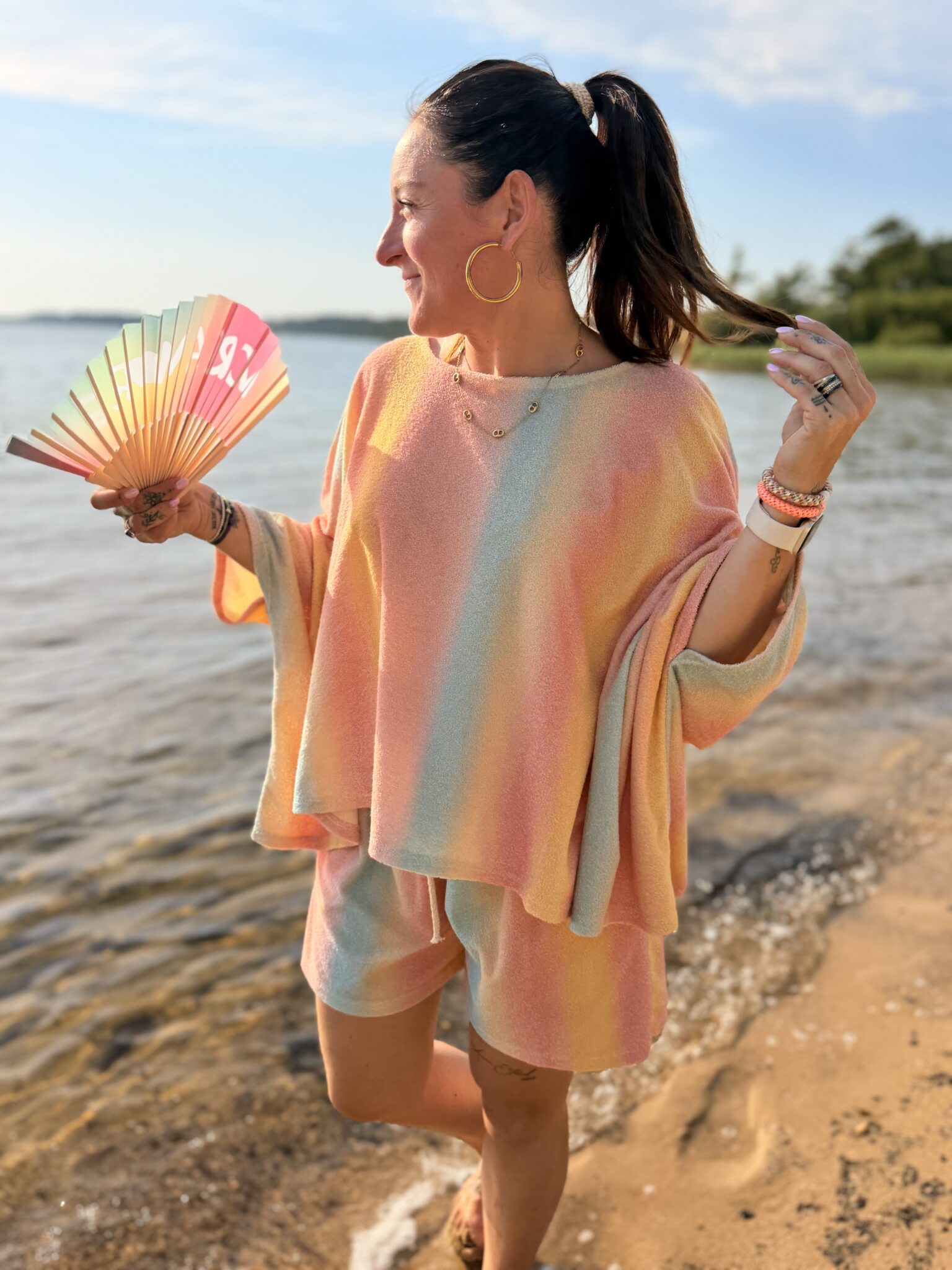 ponchon éponge pastel oversize