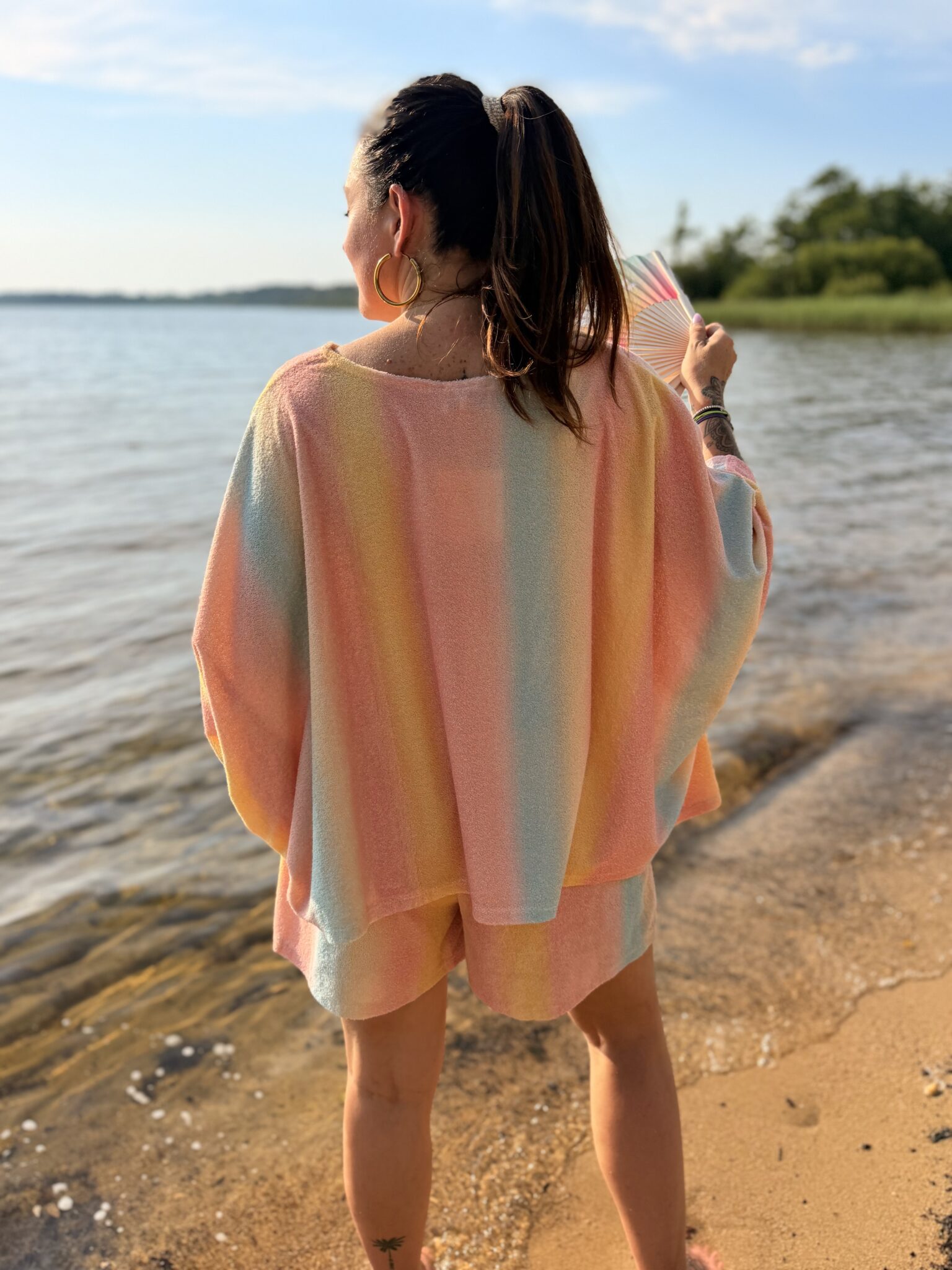 ponchon éponge pastel oversize