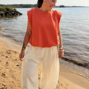 pantalon fluide blanc