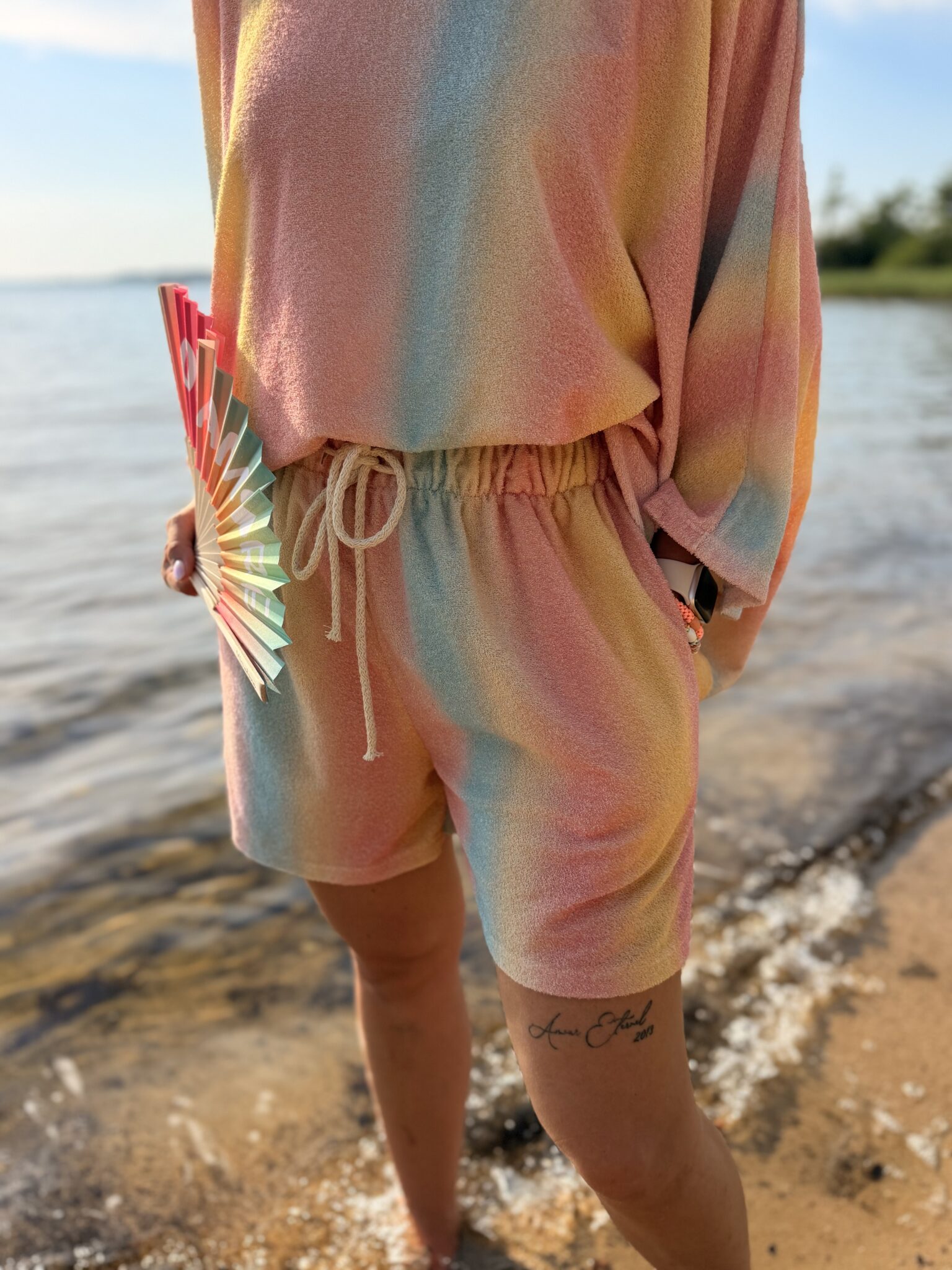 short éponge pastel fluide