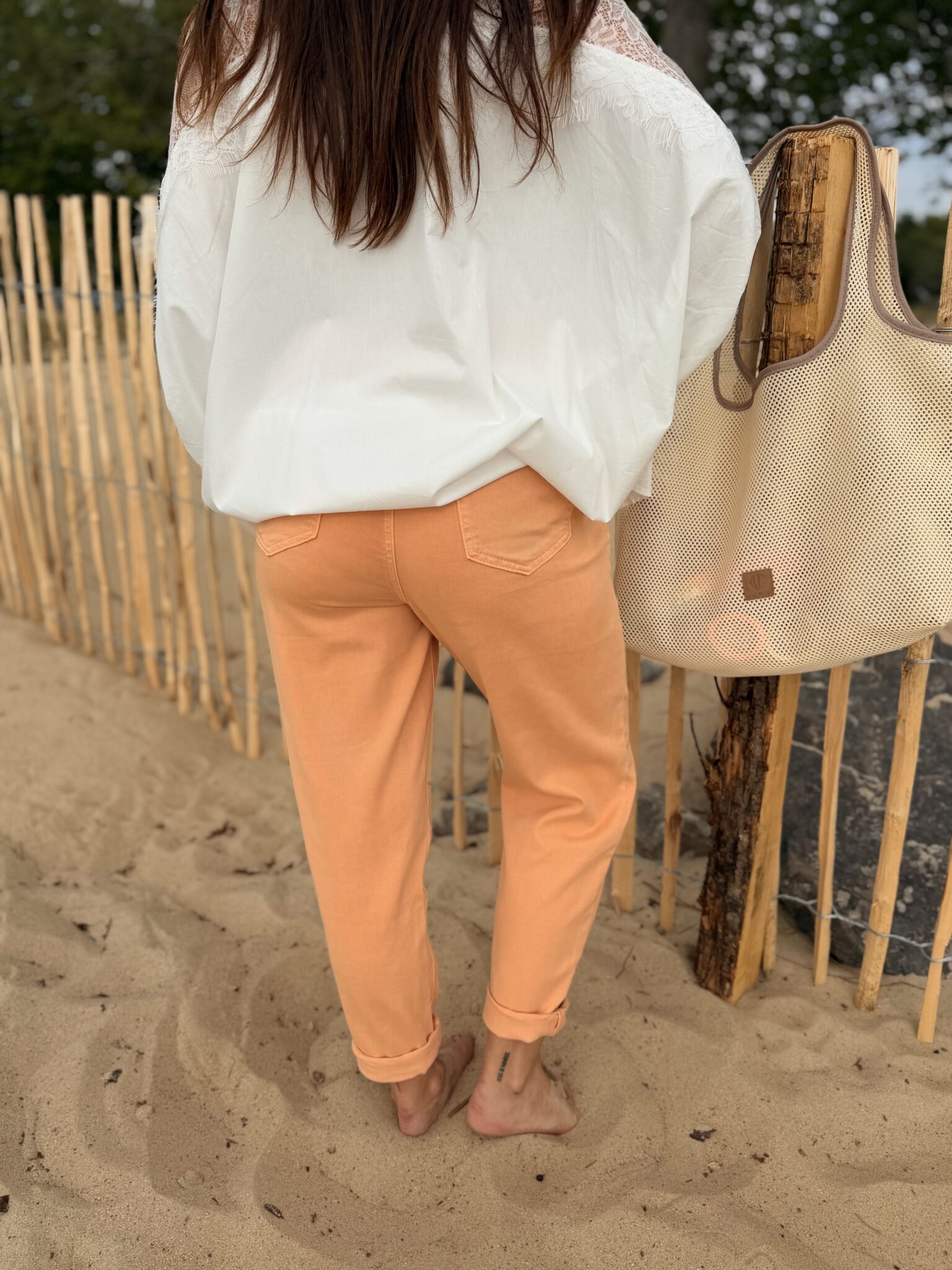 pantalon pêche élastique à la taille