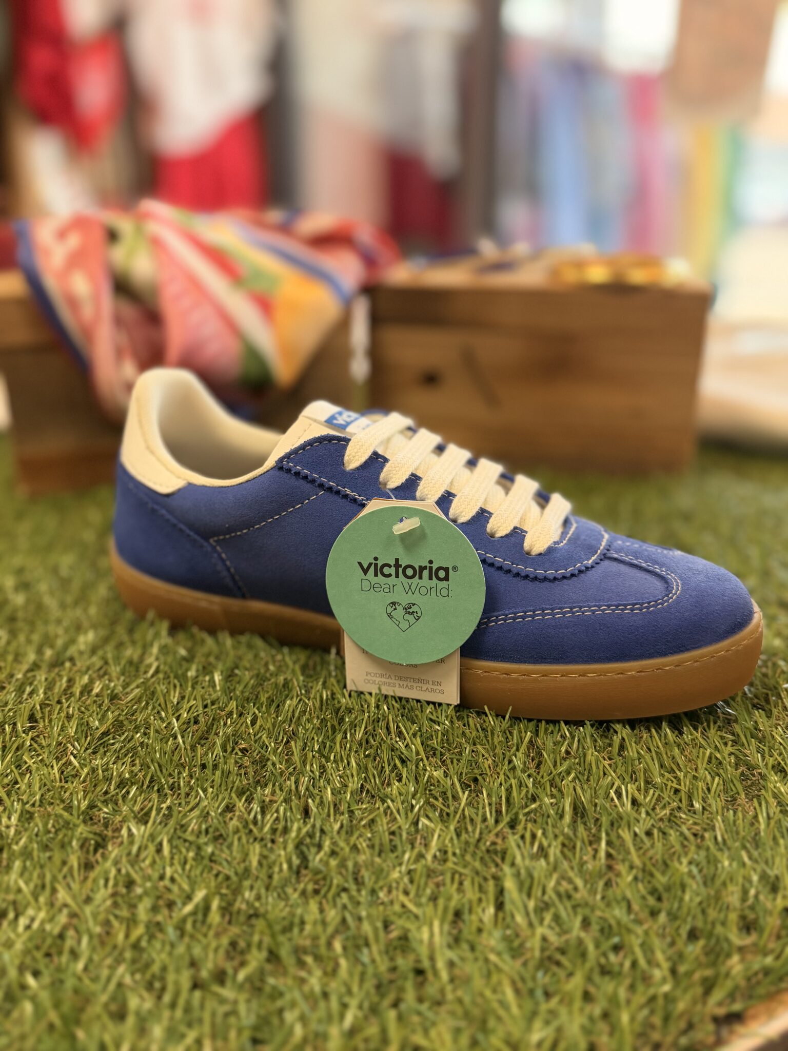 basket victoria pour femme bleu en daim
